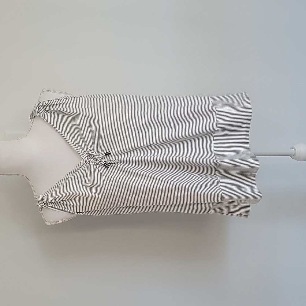 Picadilly Large White Gray Tank Stripes